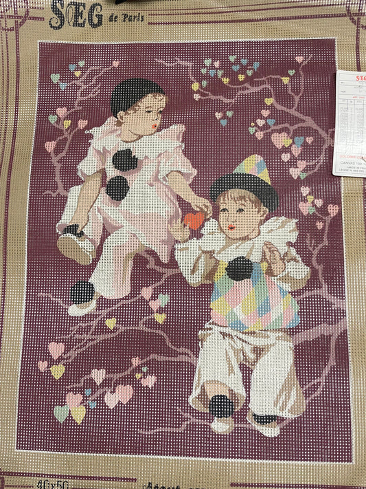 Petit point: "Arlequines infantiles" SEG de París - CON HILOS
