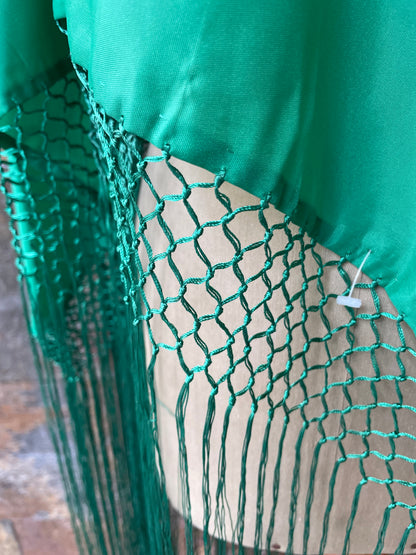 Pico liso con fleco en color verde
