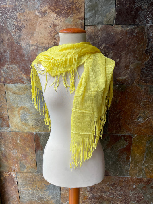Pico pequeño vintage con fleco años 70 color amarillo DOMÍNGUEZ