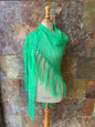 Pico vintage con fleco hecho a mano en color verde lima