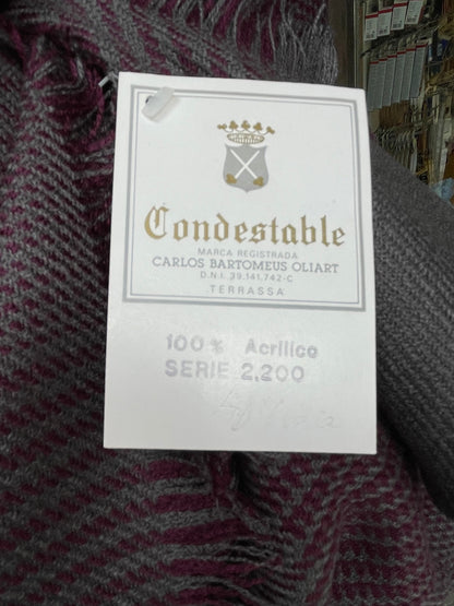 Manta en color gris y berenjena CONDESTABLE - Único en stock