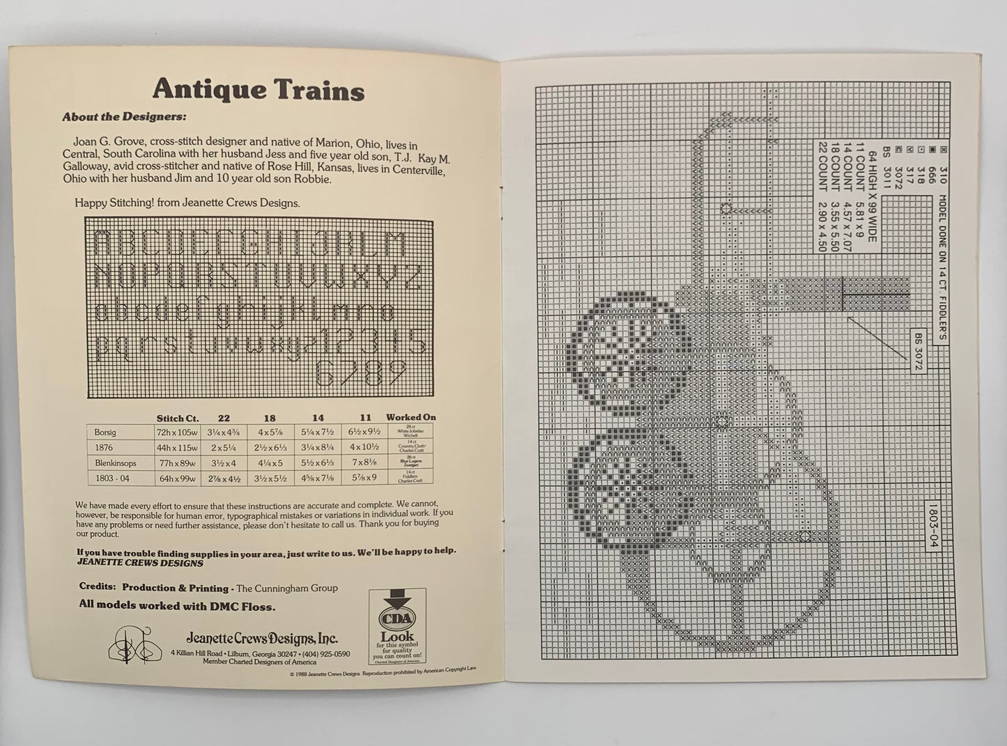 Plantilla "Antique trains" Nº 78 Jeanette Crews Designs (Idioma inglés)