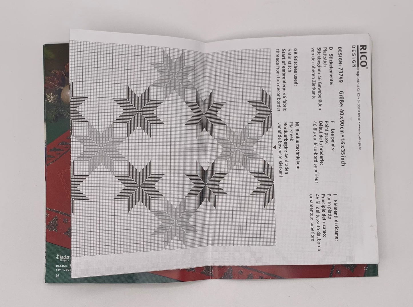 Plantilla "Festive table decor" Nº 74 Punto de cruz / RICO Design (Idioma inglés)