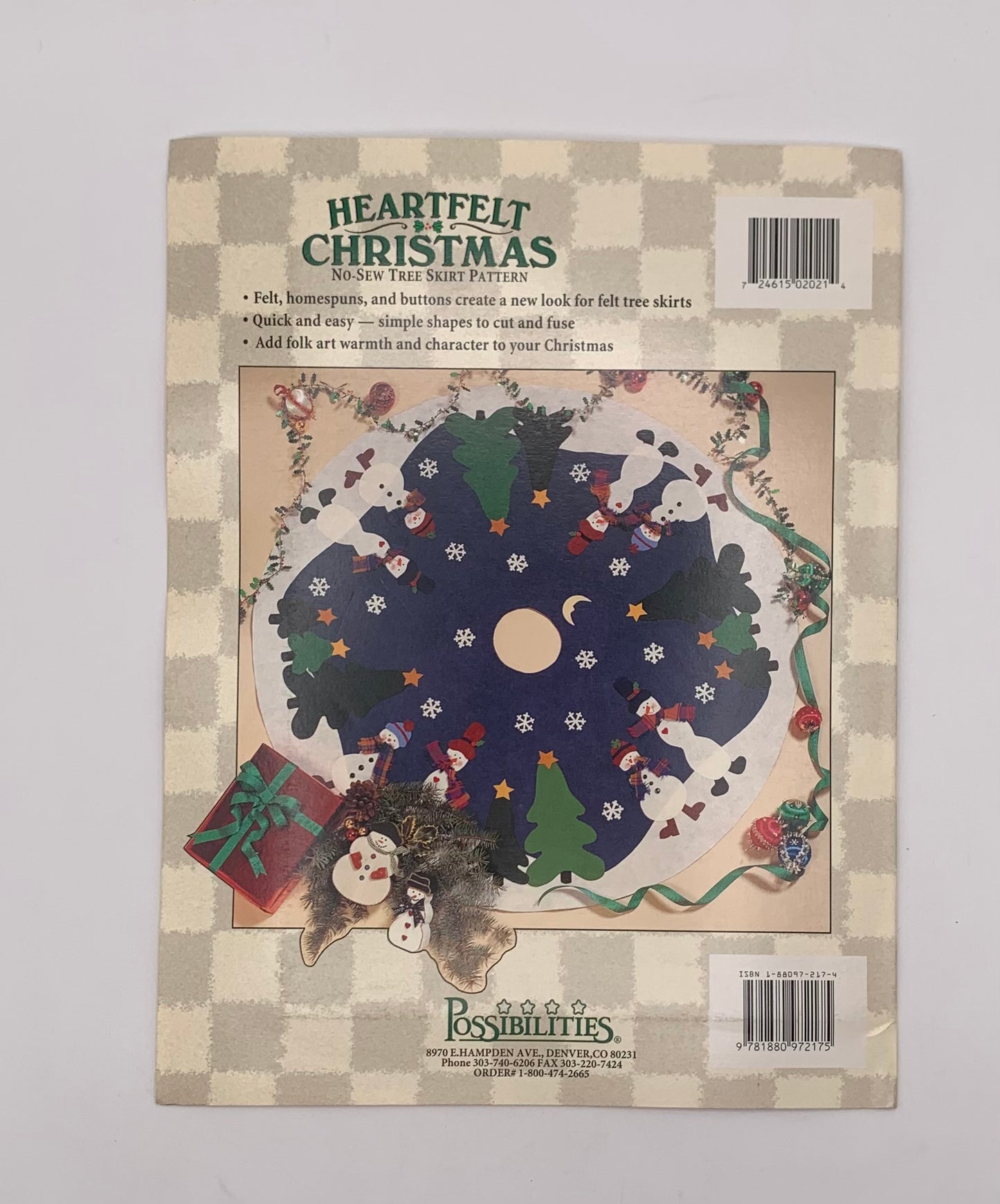 Plantilla "Heartfelt Christmas" No-sew tree skirt pattern (Idioma inglés)