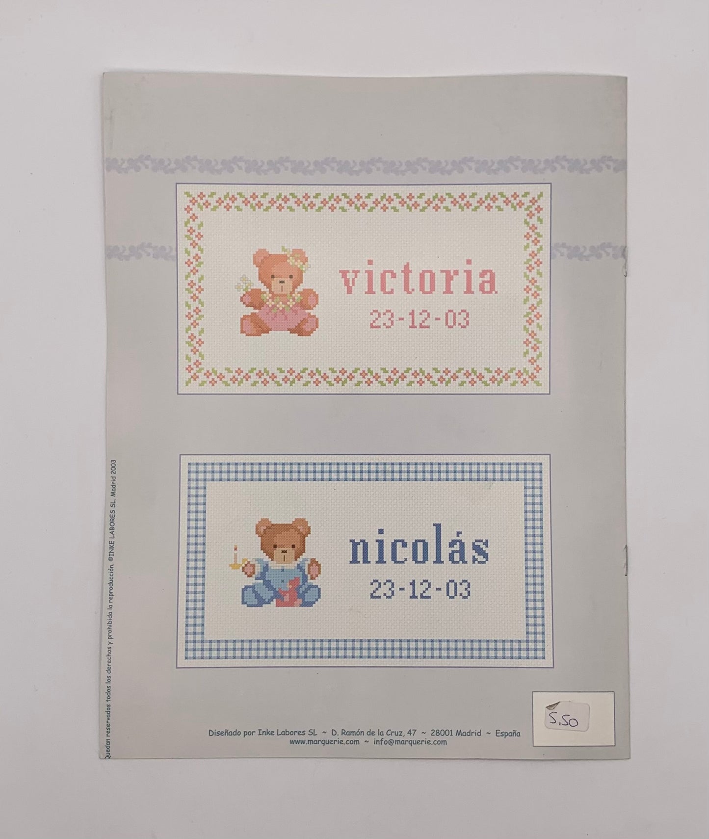 Plantilla "Marquerie" Niños Nº 1 DMC