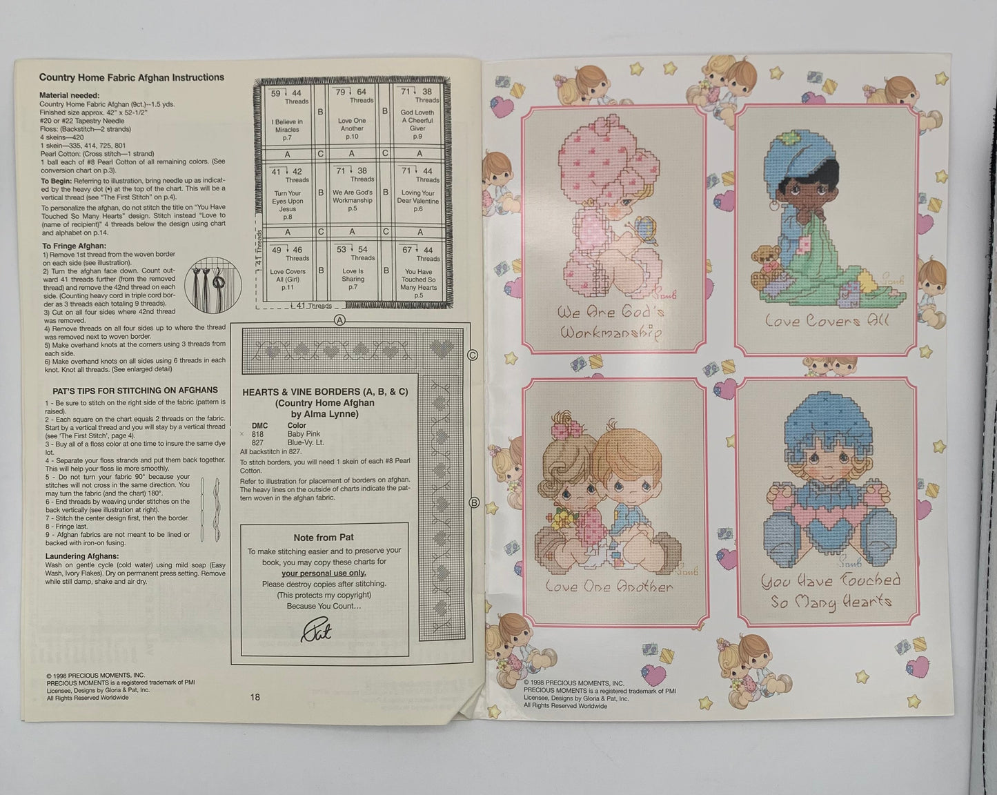 Plantilla "The precious moments" Baby colecction DMC 1998 (Idioma inglés)