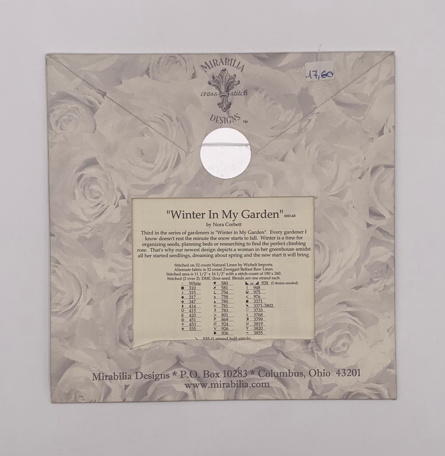 Plantilla "Winter in my garden" MIRABILIA / Punto de cruz (Idioma inglés)