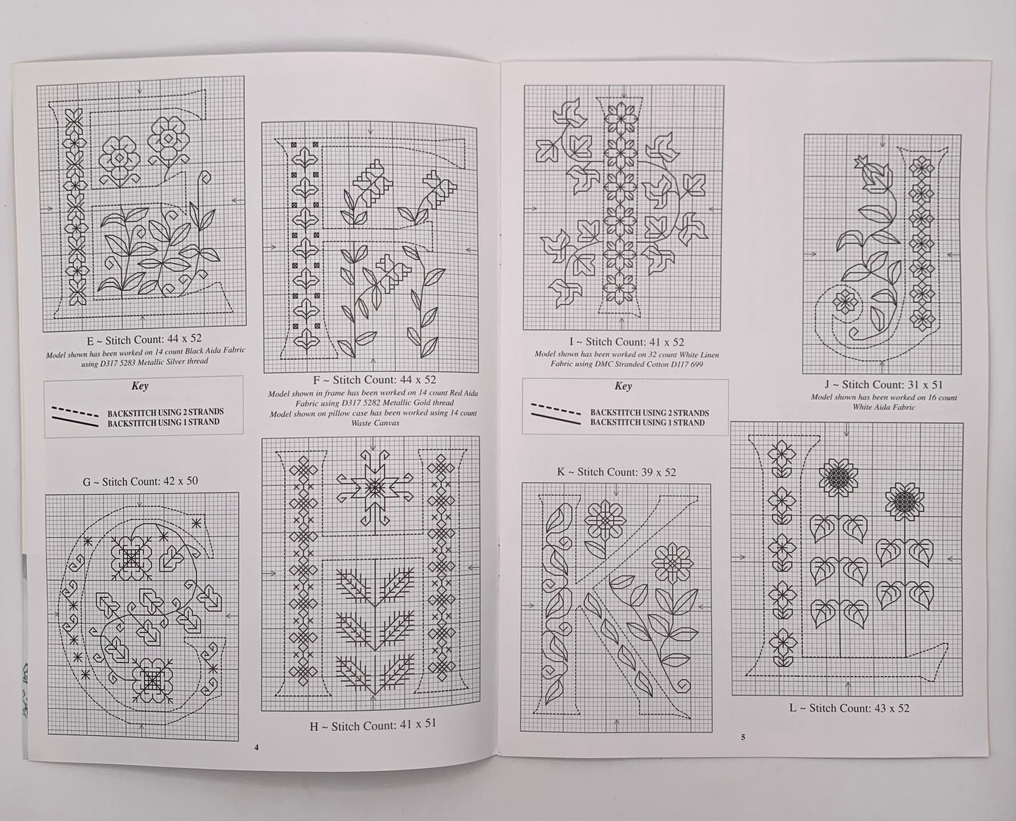 Revista "Alphabet and motif" Blackwork DMC (Instrucciones español)