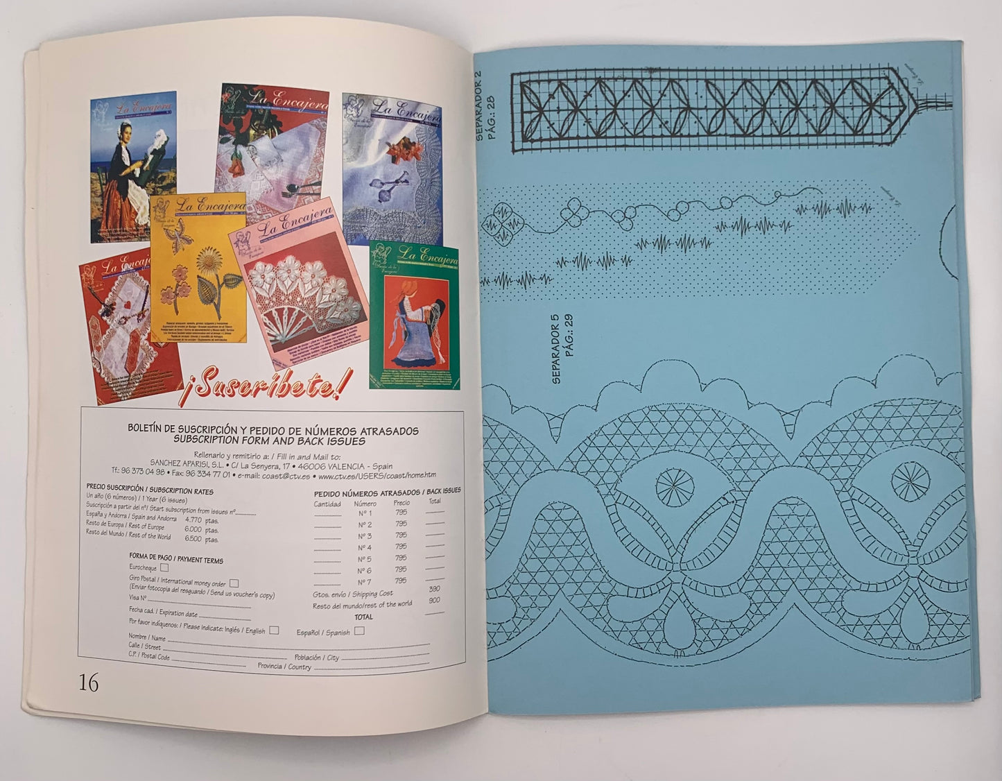 Revista "La encajera" Nº 8 / Primera revista española dedicada al encaje
