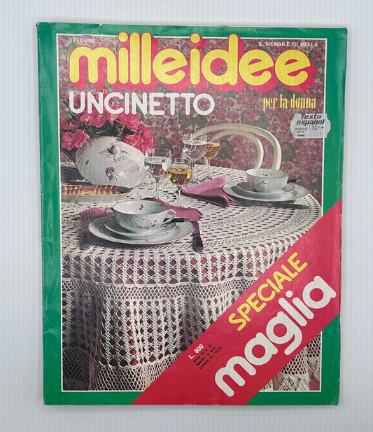 Revista "Mille idee uncinetto per la donna" Crochet - Octubre 1976 (Idioma italiano)