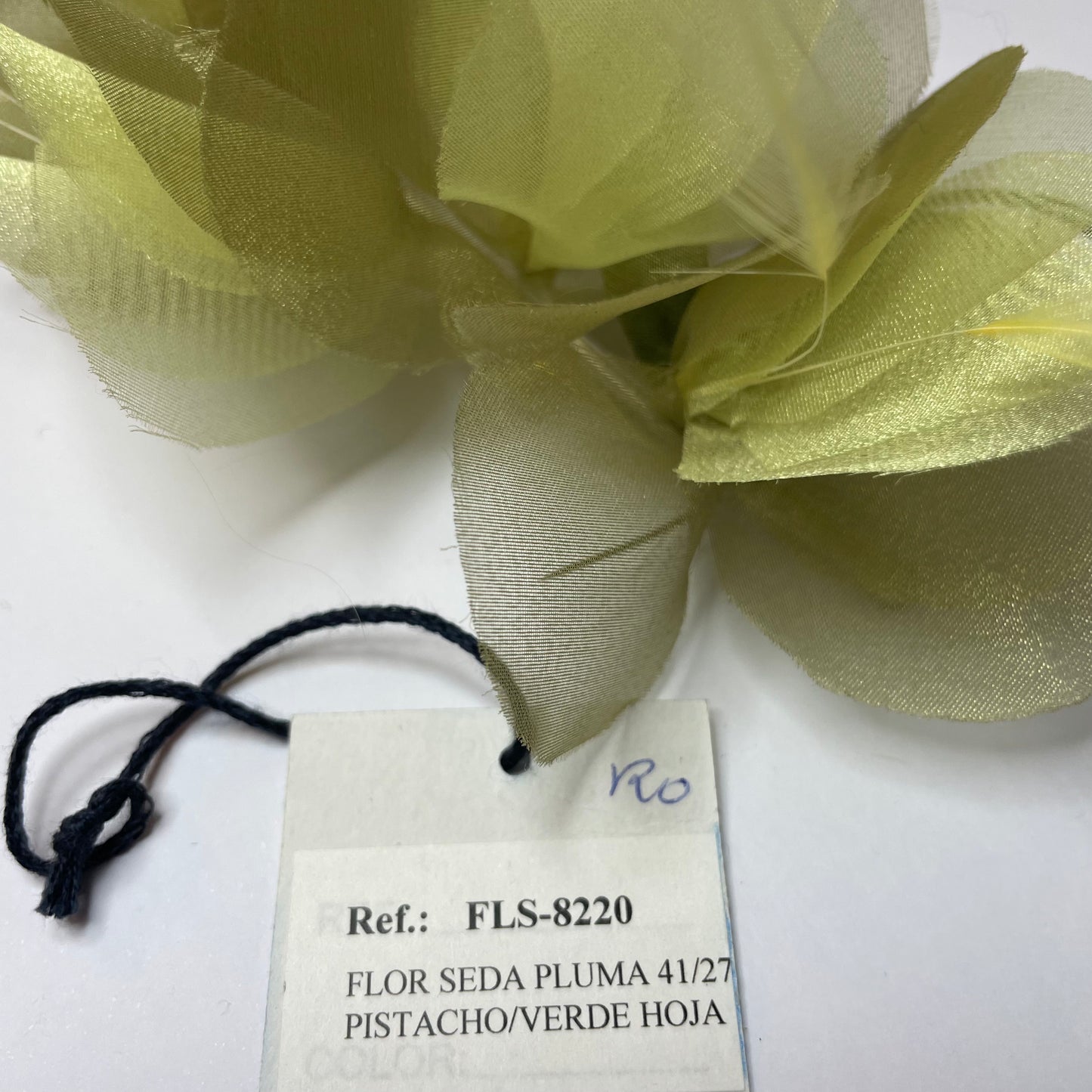 Flor de tela color pistacho