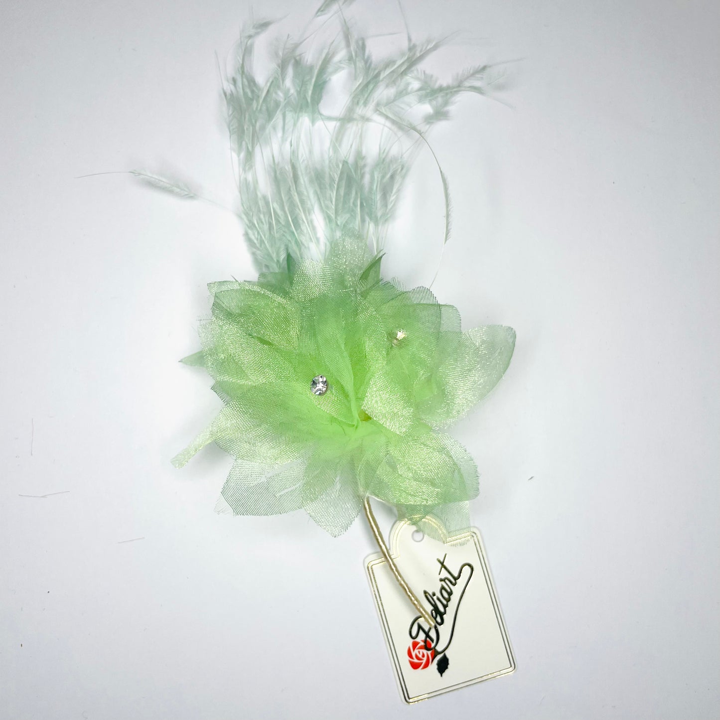 Flor de tela color verde lima